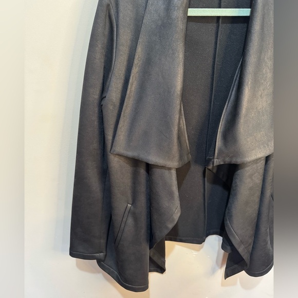 The Kooples Sport Draped Leather Effect Jacket Sz 4 (US 10) - Picture 3 of 9